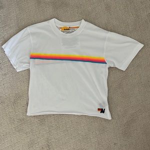 Aviator Nation Striped Crop T-Shirt